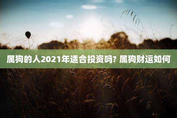 属狗的人2021年适合投资吗? 属狗财运如何