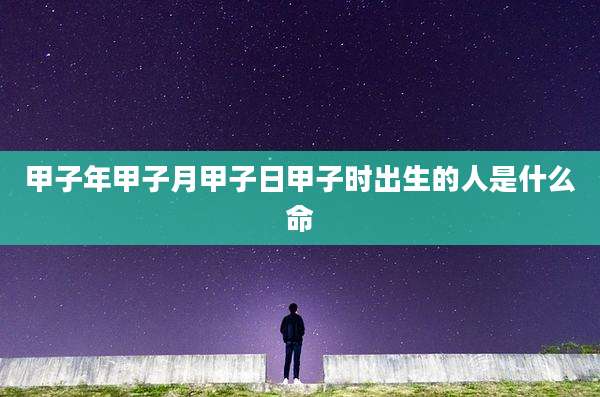 甲子年甲子月甲子日甲子时出生的人是什么命