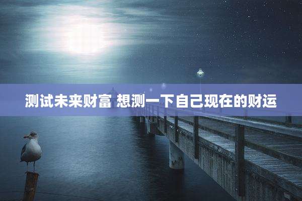 测试未来财富 想测一下自己现在的财运