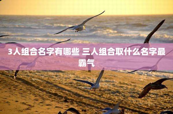 3人组合名字有哪些 三人组合取什么名字最霸气