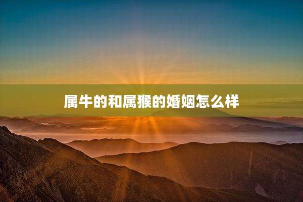 属牛的和属猴的婚姻怎么样