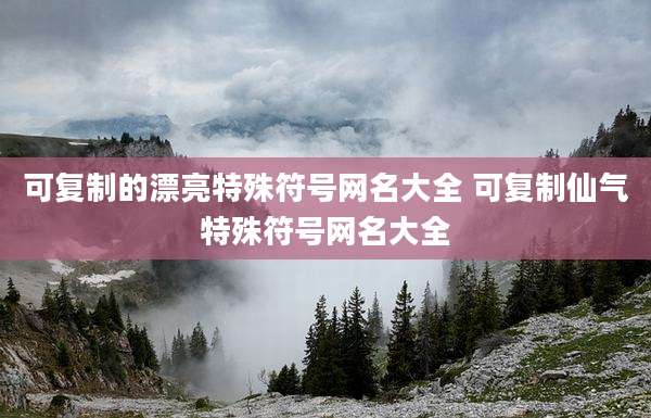 可复制的漂亮特殊符号网名大全 可复制仙气特殊符号网名大全