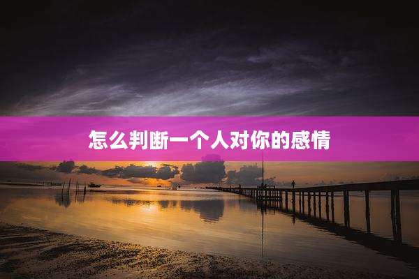 怎么判断一个人对你的感情