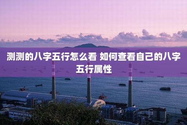 测测的八字五行怎么看 如何查看自己的八字五行属性