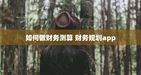 如何做财务测算 财务规划app