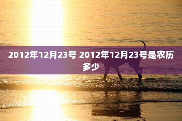 2012年12月23号 2012年12月23号是农历多少