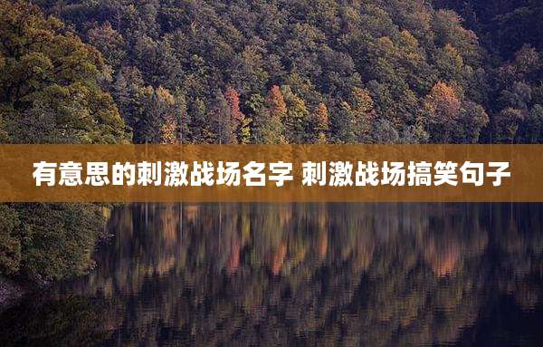 有意思的刺激战场名字 刺激战场搞笑句子