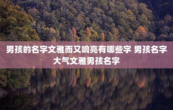 男孩的名字文雅而又响亮有哪些字 男孩名字大气文雅男孩名字