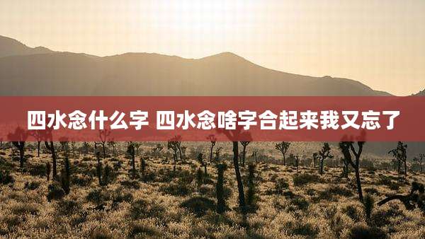 四水念什么字 四水念啥字合起来我又忘了