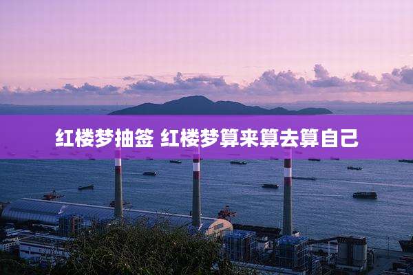 红楼梦抽签 红楼梦算来算去算自己