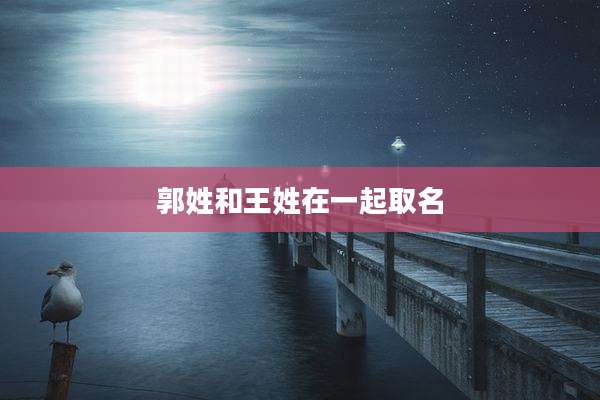 郭姓和王姓在一起取名