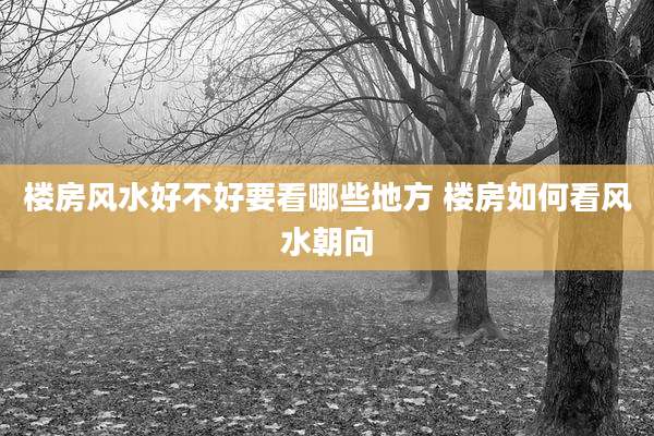 楼房风水好不好要看哪些地方 楼房如何看风水朝向