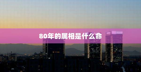 80年的属相是什么命