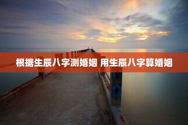 根据生辰八字测婚姻 用生辰八字算婚姻