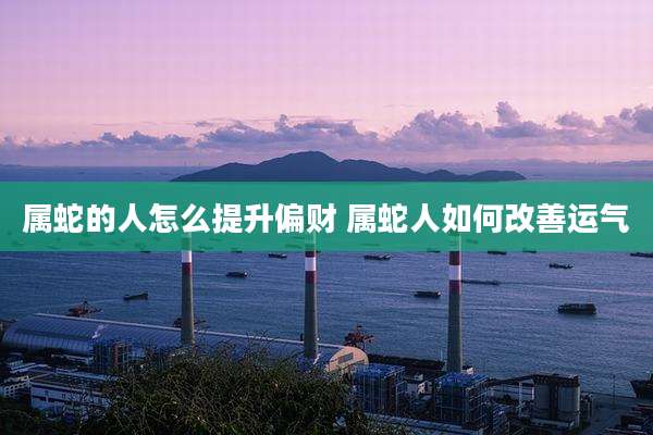 属蛇的人怎么提升偏财 属蛇人如何改善运气