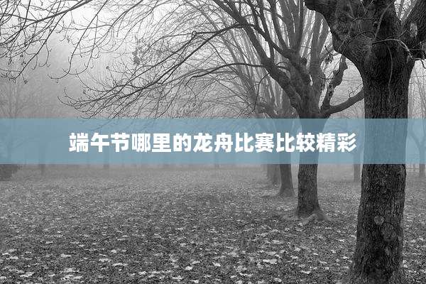 端午节哪里的龙舟比赛比较精彩