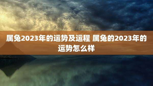 属兔2023年的运势及运程 属兔的2023年的运势怎么样