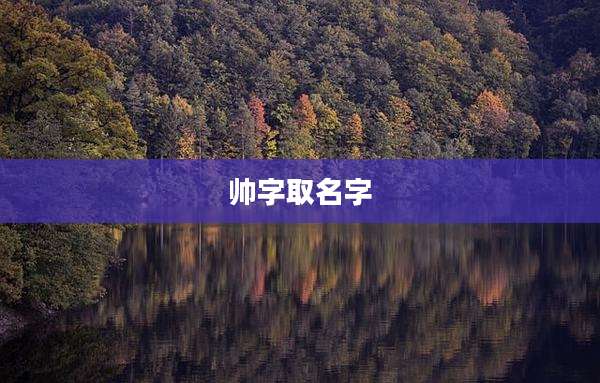 帅字取名字