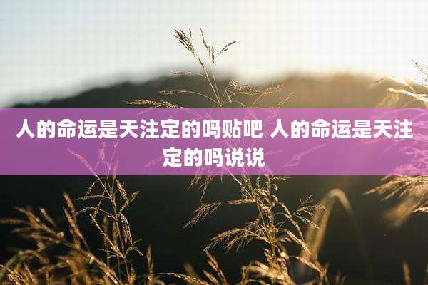 人的命运是天注定的吗贴吧 人的命运是天注定的吗说说