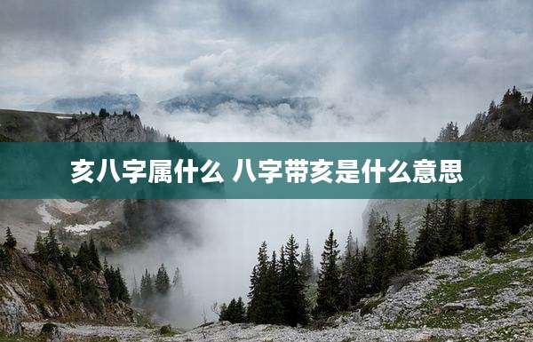 亥八字属什么 八字带亥是什么意思