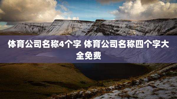 体育公司名称4个字 体育公司名称四个字大全免费