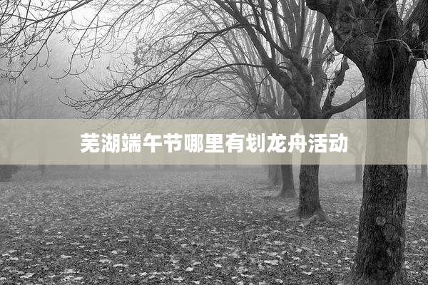 芜湖端午节哪里有划龙舟活动