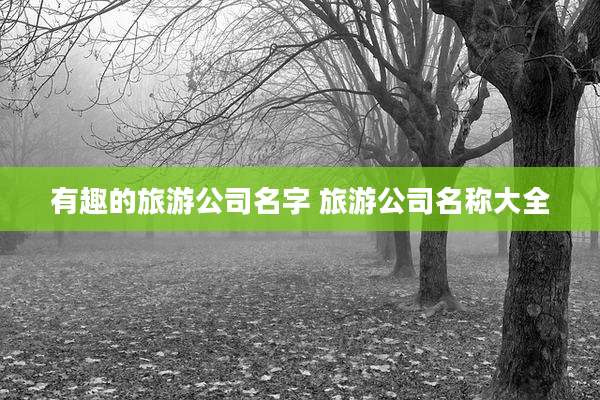 有趣的旅游公司名字 旅游公司名称大全