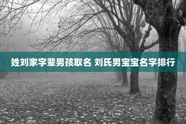 姓刘家字辈男孩取名 刘氏男宝宝名字排行