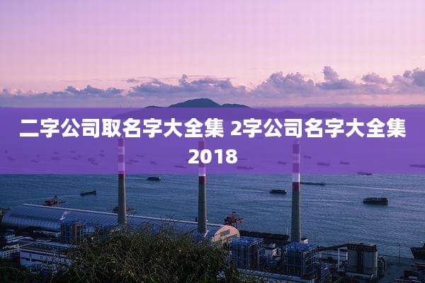 二字公司取名字大全集 2字公司名字大全集2018