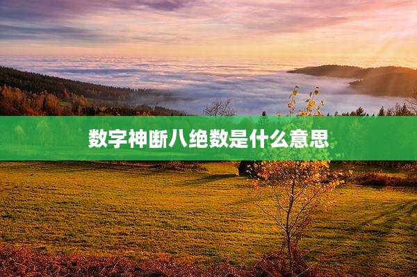数字神断八绝数是什么意思