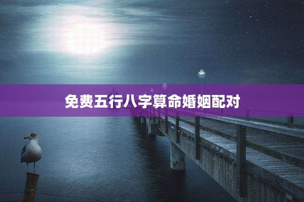 免费五行八字算命婚姻配对