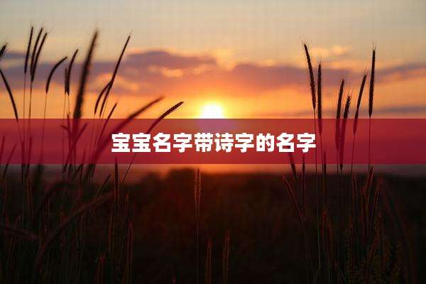 宝宝名字带诗字的名字
