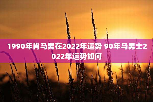 1990年肖马男在2022年运势 90年马男士2022年运势如何