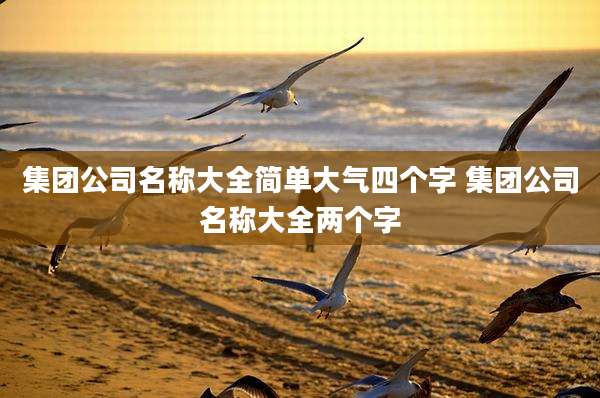 集团公司名称大全简单大气四个字 集团公司名称大全两个字