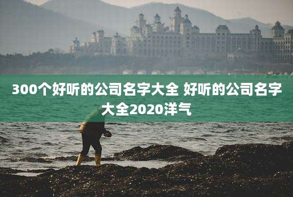 300个好听的公司名字大全 好听的公司名字大全2020洋气