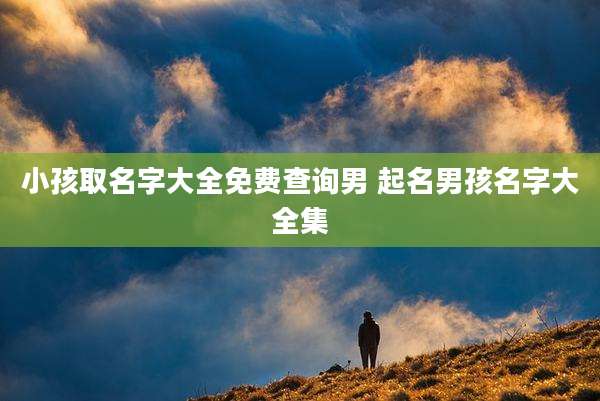 小孩取名字大全免费查询男 起名男孩名字大全集