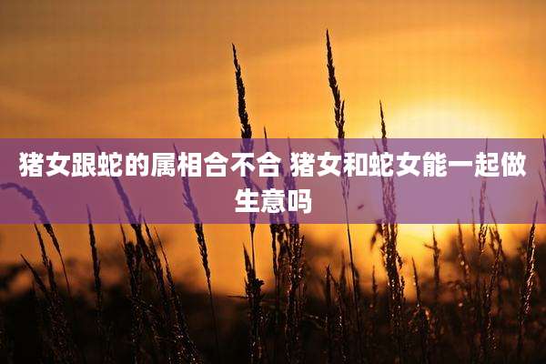 猪女跟蛇的属相合不合 猪女和蛇女能一起做生意吗