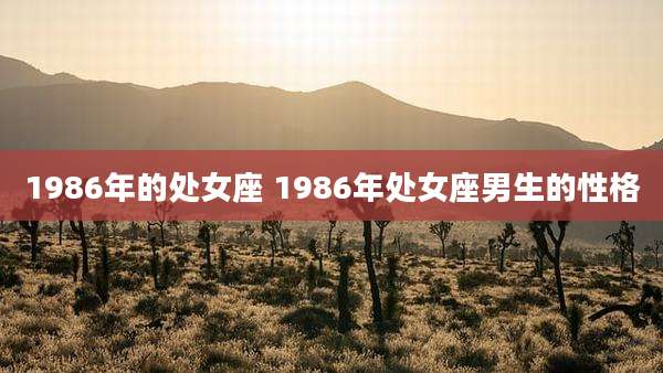 1986年的处女座 1986年处女座男生的性格