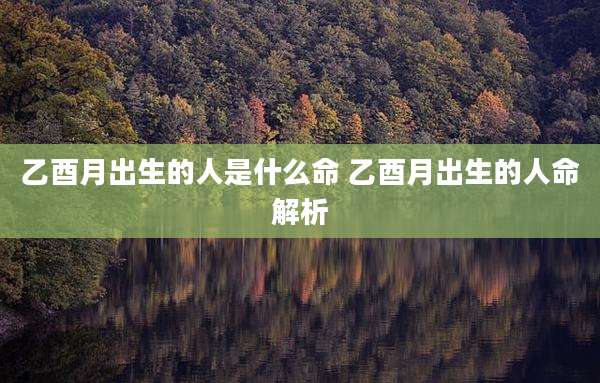 乙酉月出生的人是什么命 乙酉月出生的人命解析