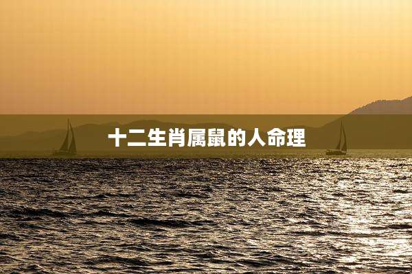十二生肖属鼠的人命理