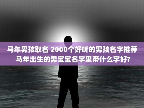 马年男孩取名 2000个好听的男孩名字推荐 马年出生的男宝宝名字里带什么字好?