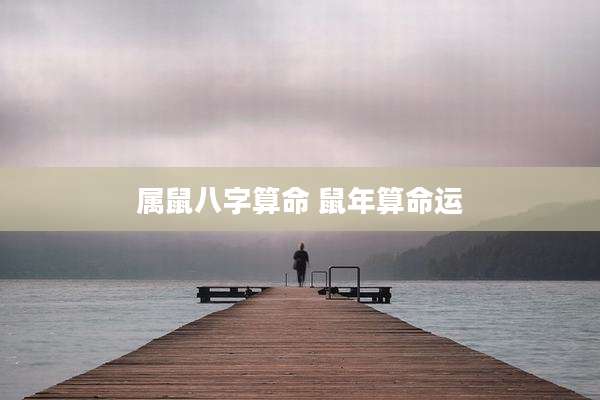 属鼠八字算命 鼠年算命运