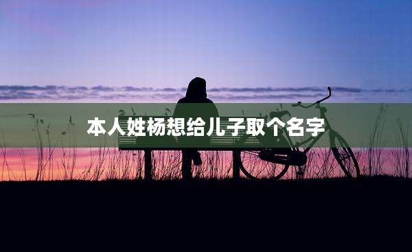本人姓杨想给儿子取个名字