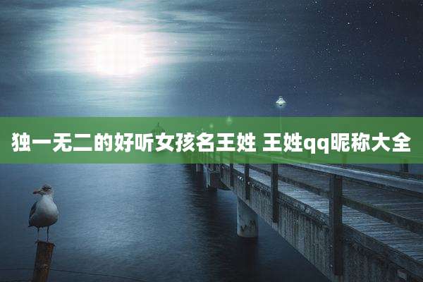 独一无二的好听女孩名王姓 王姓qq昵称大全