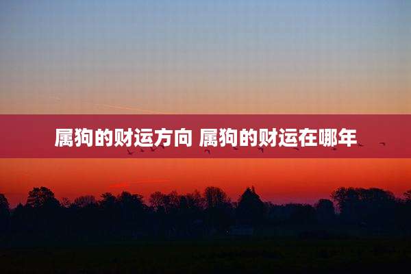 属狗的财运方向 属狗的财运在哪年