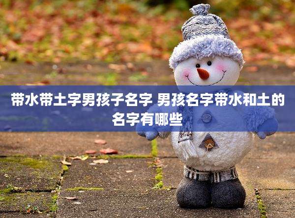带水带土字男孩子名字 男孩名字带水和土的名字有哪些