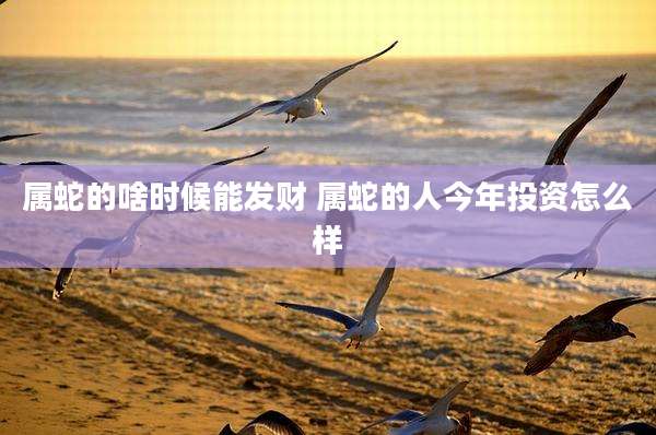 属蛇的啥时候能发财 属蛇的人今年投资怎么样