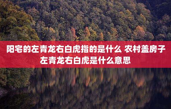 阳宅的左青龙右白虎指的是什么 农村盖房子左青龙右白虎是什么意思