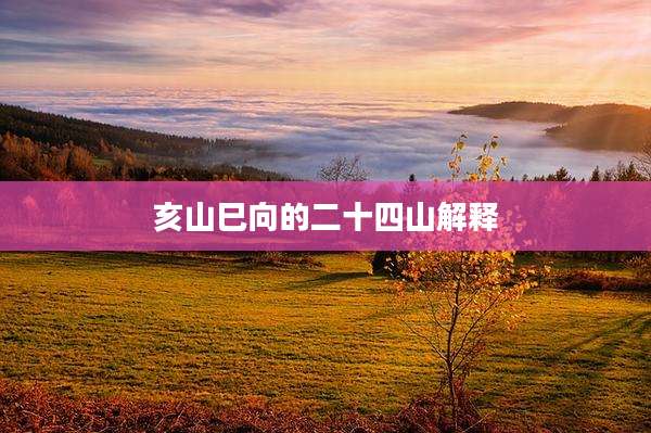 亥山巳向的二十四山解释