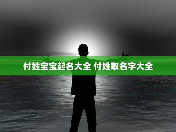 付姓宝宝起名大全 付姓取名字大全